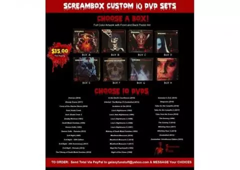 10 DVD Custom ScreamBox HORROR Sets!
